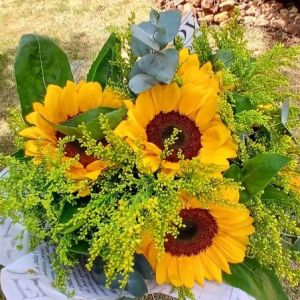 Buquê Girassóis com Eucalipto
